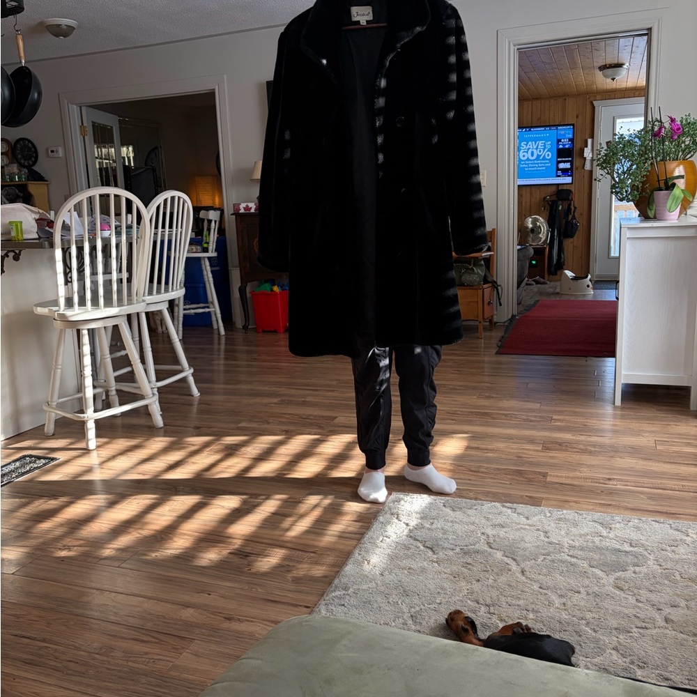 Vintage Black Faux Fur Coat
